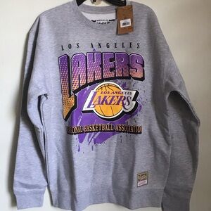 Large Gray Los Angeles Lakers Sweater pullover crewneck brand new with tags art